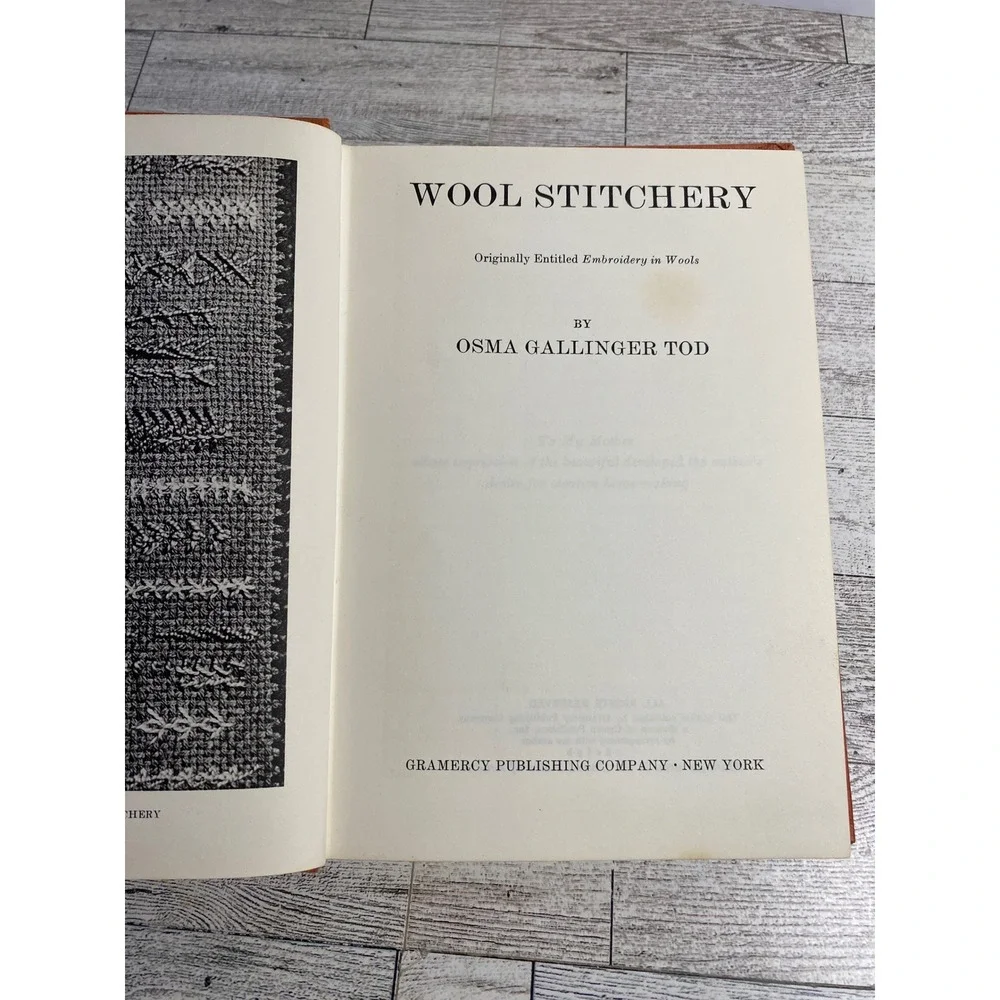Wool Stitchery Osma Gallinger Tod 1960 Vintage Embroidery Crewelwork HC‎ Book